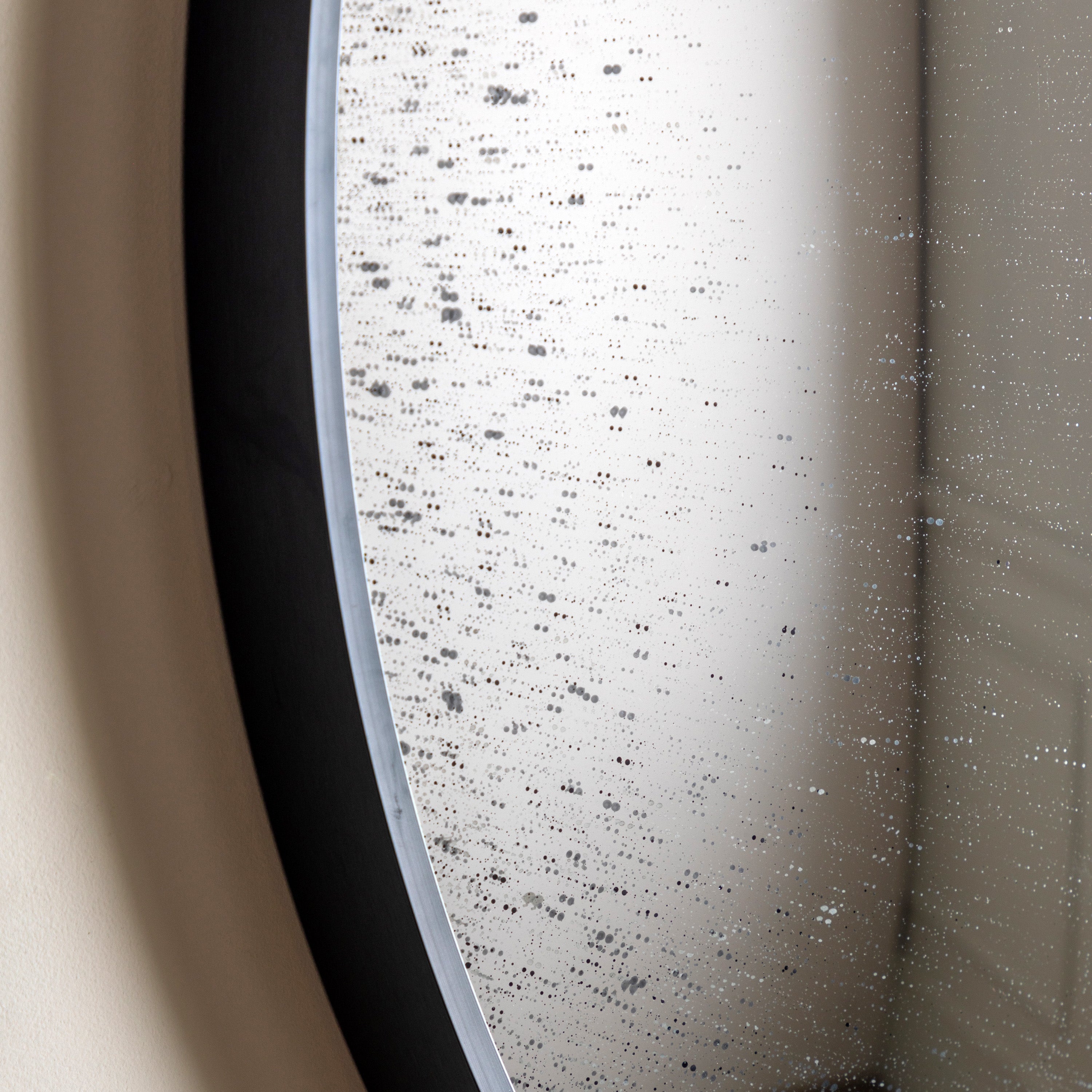 Meadway Black Convex Round Wall Mirror